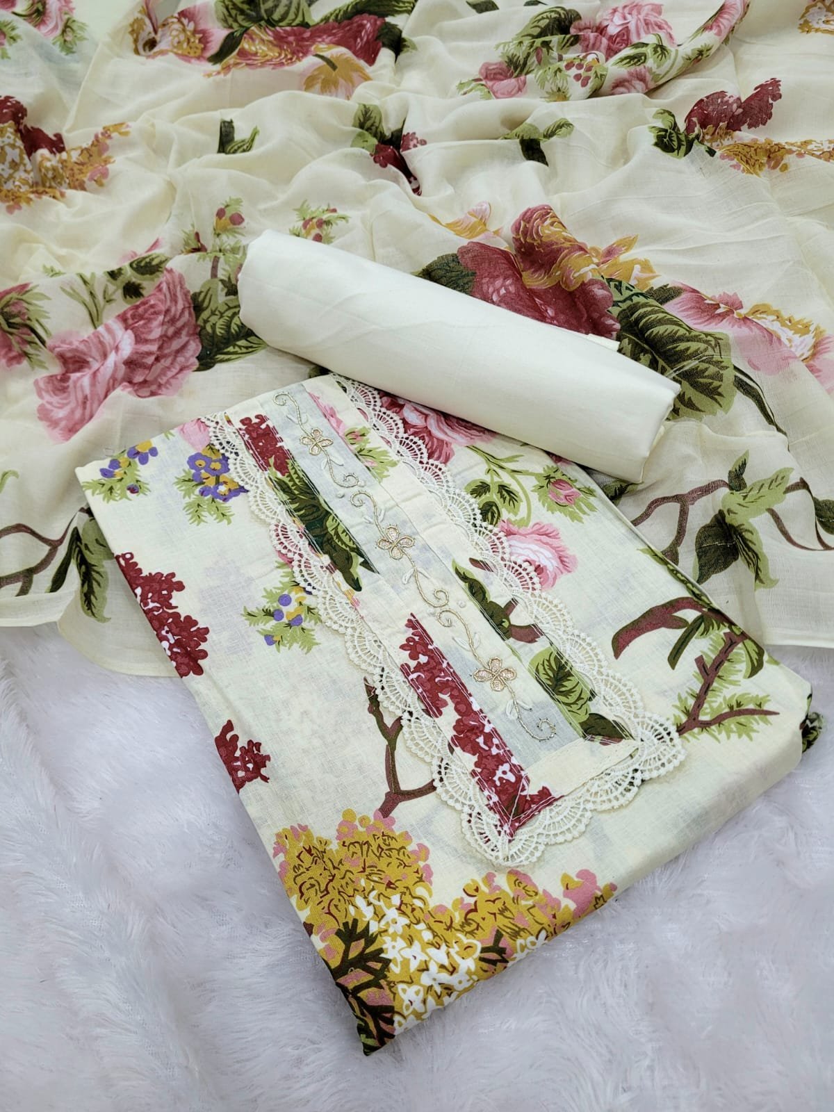 1005191551.jpg Branded Cotton Salwar Materials (Unstitched 3pcs) - Image 1