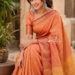 Elite Raw silk Sarees with Temple tower Design