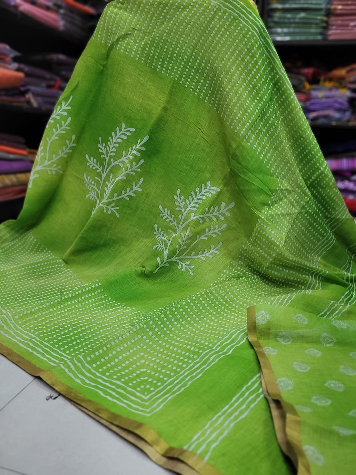 1005212201.jpg Linen Jute cotton sarees - Image 1