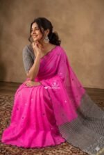 Premium Chanderi Mirror Embroidery Sarees