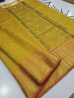 Banarasi Checked Soft Katan silk Saree - Image 2