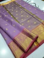 Banarasi Checked Soft Katan silk Saree - Image 2