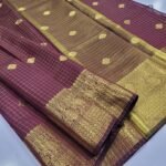 Banarasi Checked  Soft Katan silk Saree