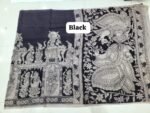 Authentic Kalamkari Cotton Sarees ( Black ) - Image 3