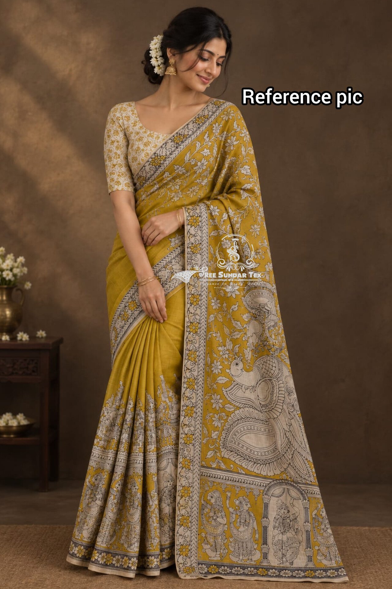 2026/09/1005259610.jpg Authentic Kalamkari Cotton Sarees - Image 1