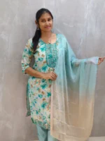 Ethnic Wear Women's Straight Kurta| Matching Pants & Dupatta (3P Set) - Image 2