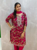 Ethnic Wear Women's Straight Kurta| Matching Pants & Dupatta (3P Set) - Image 3