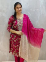 Ethnic Wear Women's Straight Kurta| Matching Pants & Dupatta (3P Set) - Image 2