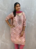 Ethnic Wear Women's Straight Kurta| Matching Pants & Dupatta (3P Set) - Image 3