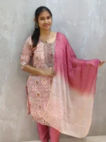 Ethnic Wear Women's Straight Kurta| Matching Pants & Dupatta (3P Set) - Image 2