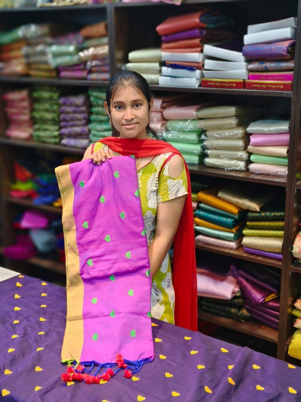 WhatsApp-Image-2024-10-09-at-11.13.56-AM-2.jpeg Love Embroidery Khadi Cotton Sarees - Image 1