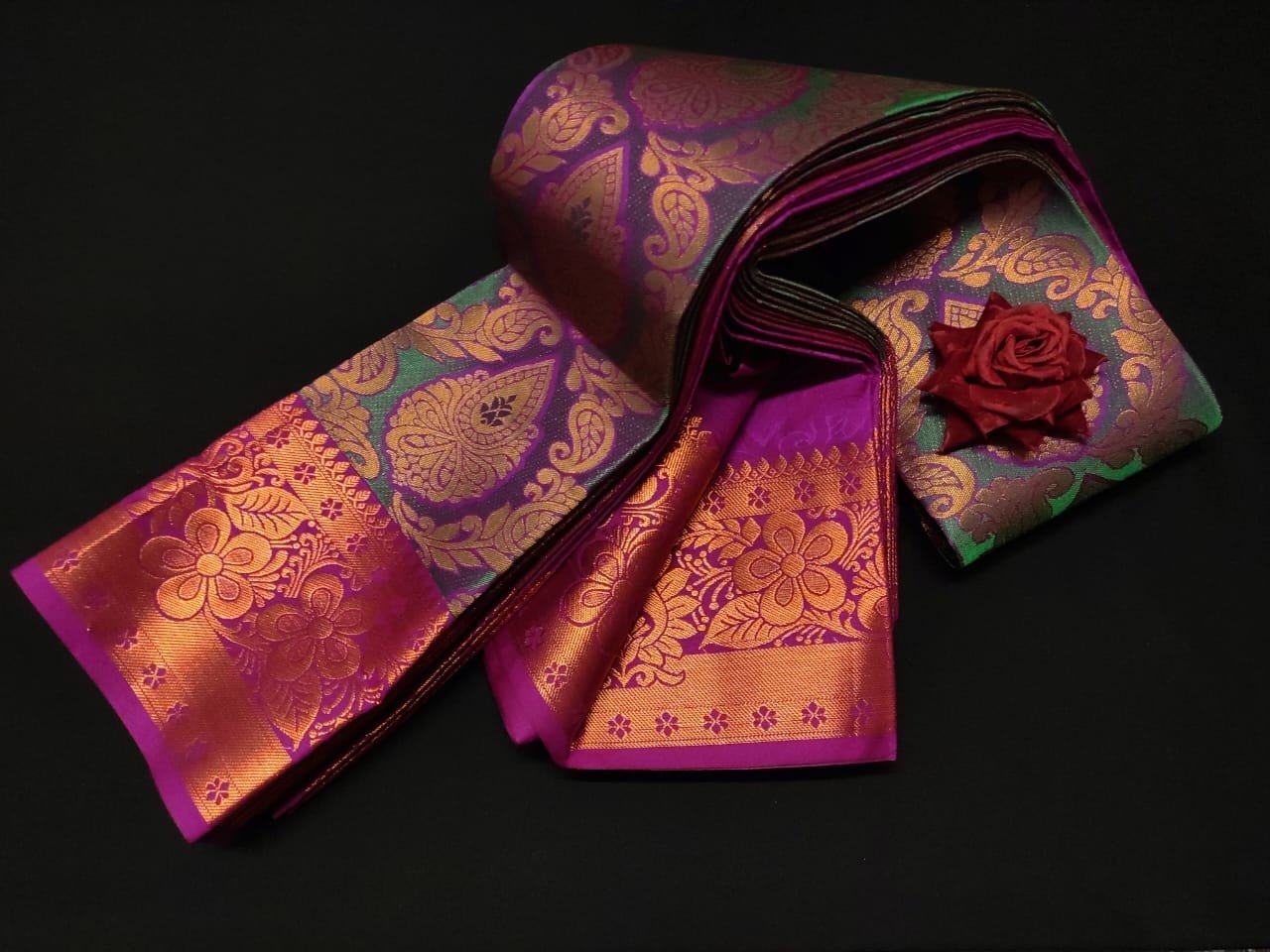 WhatsApp-Image-2025-01-01-at-11.26.11-AM.jpeg Elite varamahalakshmi type wedding Silk sarees - Image 1