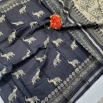 Premium Jodhpuri Cotton Sarees ( BLACK )